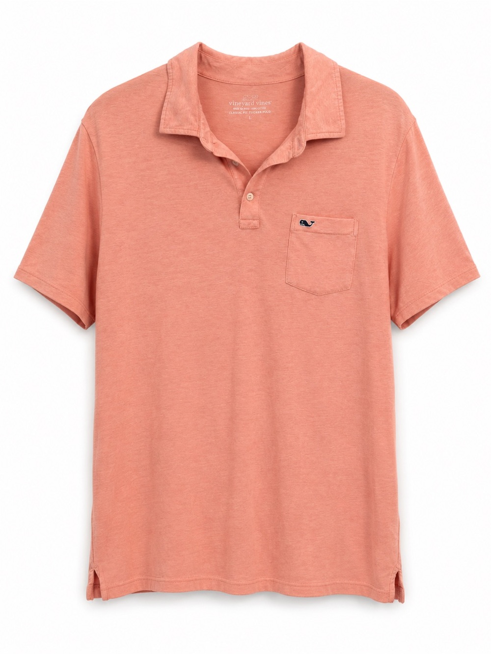 Vineyard Vines‎ Edgartown Polo Shirt Men's L Pink Pocket Classic Fit Cotton